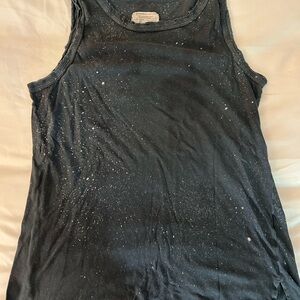 Current/Elliott Black Speckled Tank Top